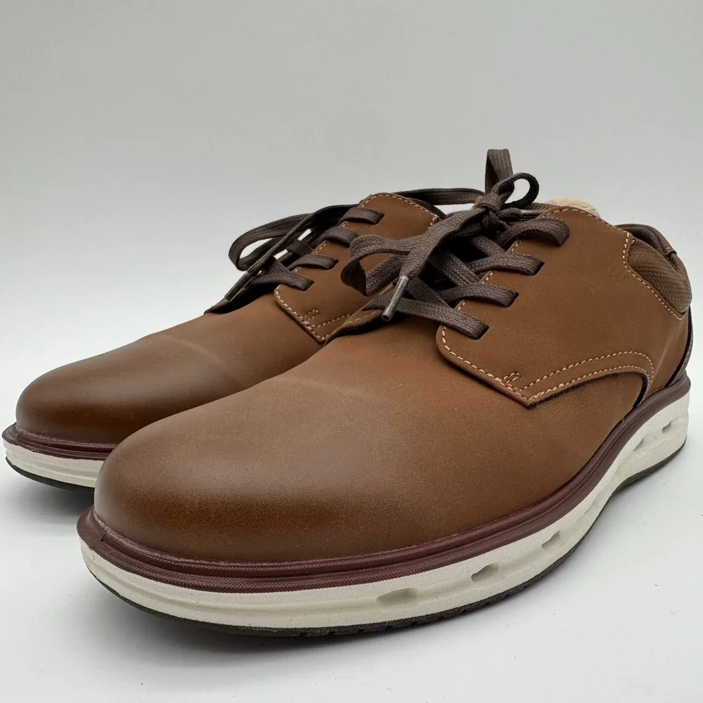 Lands' End Men's Size 9 Dark Tan Sport Oxford‎ Casual Shoes NIB